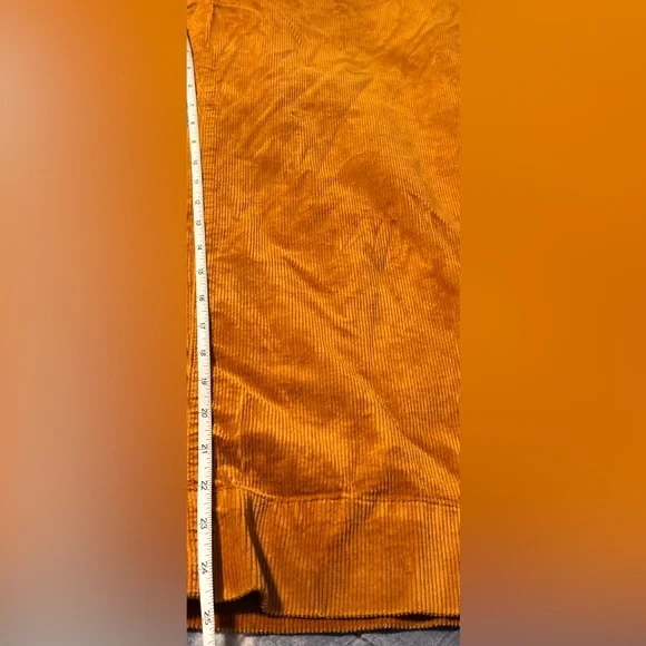 Maeve ANTHROPOLOGIE Colette Caramel Corduroy Wide-Leg Crop Pants Women’s Size 29 - Picture 11 of 12